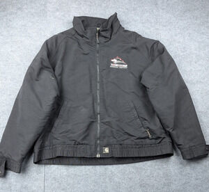 Carhartt Jacket Mens XL Black Bomber Work Wear Thrashed USA Made Vintage